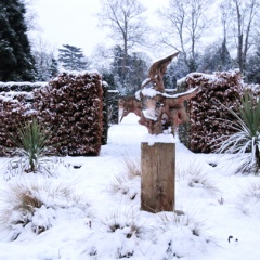 Sculpture ('Meteor' by Jon Roberts) in the Formal Garden